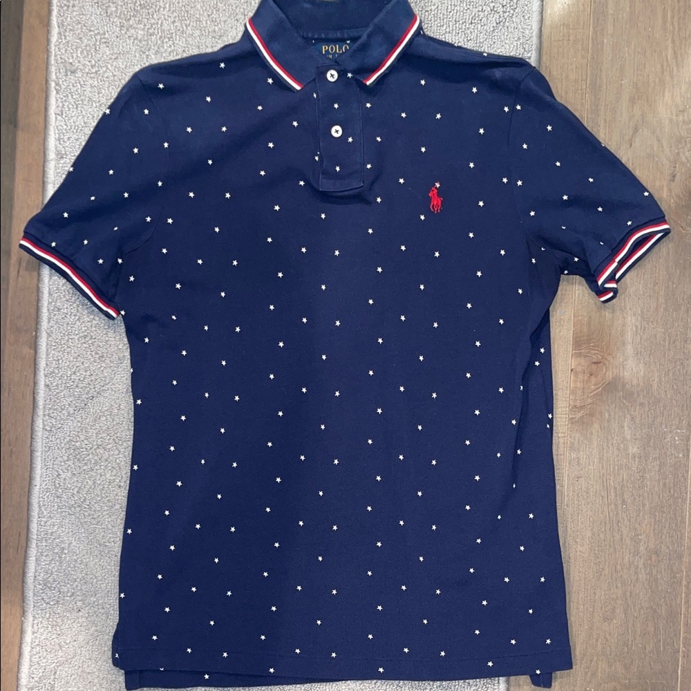 Polo by Ralph Lauren / Red White Blue Men's Polo Shirt - White Stars
